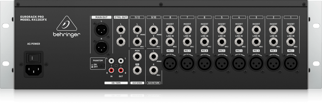Behringer RX1202FX V2 Premium 12-Input Mic/Line Rack Mixer with XENYX Mic Preamplifiers
