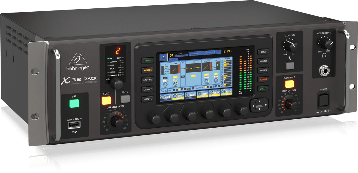 Behringer X32 Rack 40-Input, 25-Bus Digital Rack Mixer with 16 Programmable Midas Preamps, USB