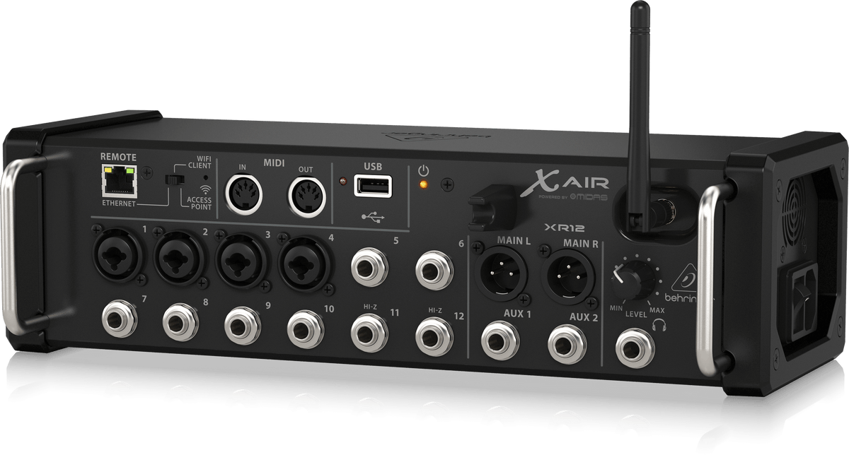 Behringer X Air XR12 12-Input Digital Mixer for iPad/Android Tablets with 4 Programmable Midas Preamps