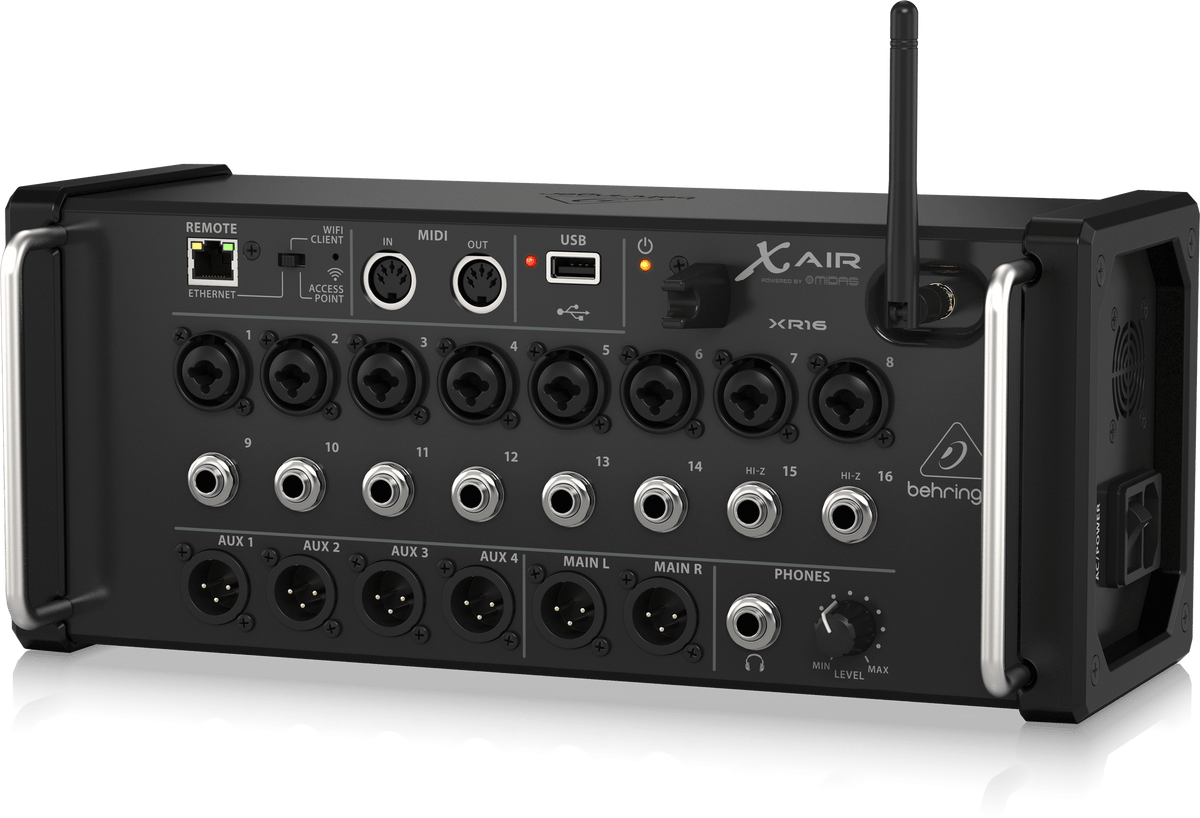 Behringer X Air XR16 16-Input Digital Mixer for iPad/Android Tablets with 8 Programmable Midas Preamps