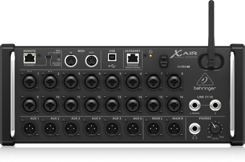 Behringer X Air XR18 18-Channel, 12-Bus Digital Mixer for iPad/Android Tablets with 16 Programmable Midas Preamps