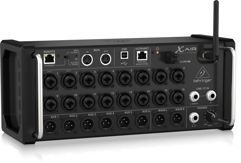 Behringer X Air XR18 18-Channel, 12-Bus Digital Mixer for iPad/Android Tablets with 16 Programmable Midas Preamps