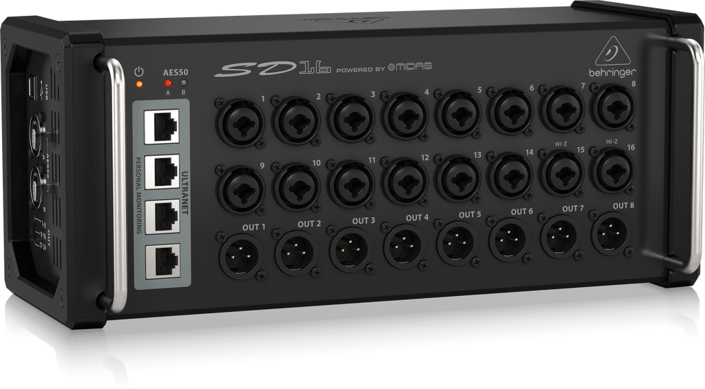 Behringer SD16 I/O Stage Box with 16 Remote-Controllable Midas Preamps