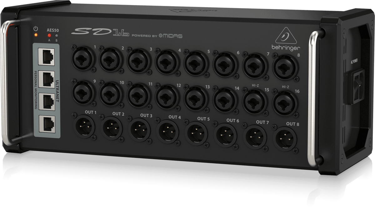 Behringer SD16 I/O Stage Box with 16 Remote-Controllable Midas Preamps