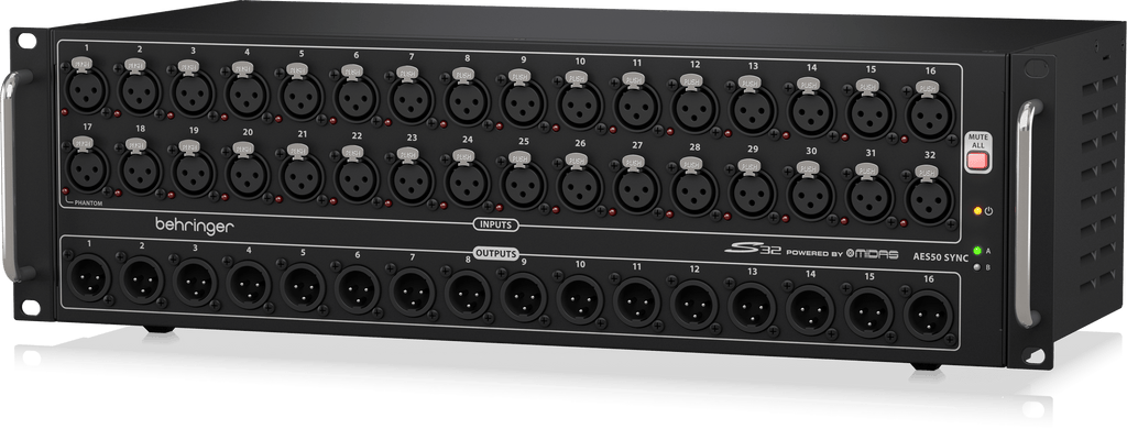 Behringer S32 I/O Box with 32 Remote-Controllable Midas Preamps