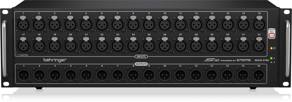 Behringer S32 I/O Box with 32 Remote-Controllable Midas Preamps