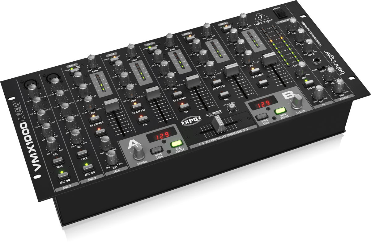 Behringer VMX1000USB Professional 7-Channel Rack-Mount DJ Mixer with USB/Audio Interface