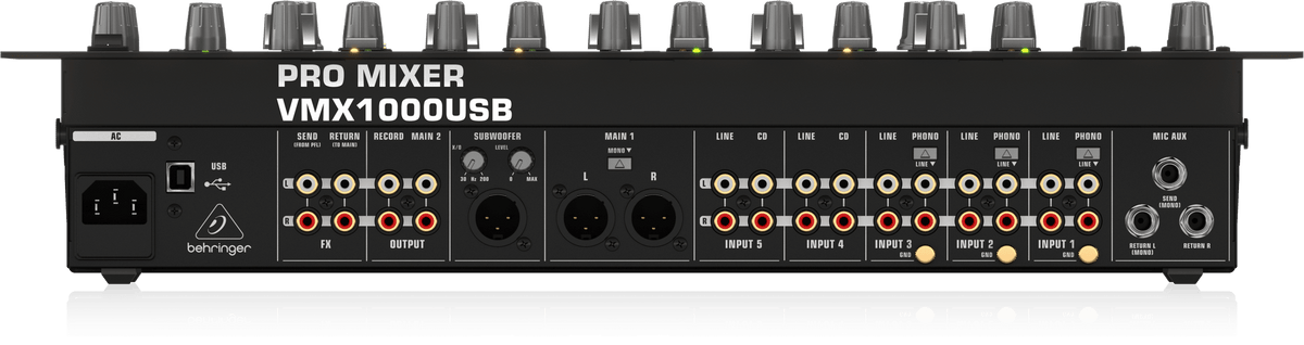 Behringer VMX1000USB Professional 7-Channel Rack-Mount DJ Mixer with USB/Audio Interface