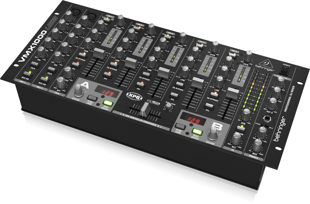 Behringer VMX1000USB Professional 7-Channel Rack-Mount DJ Mixer with USB/Audio Interface