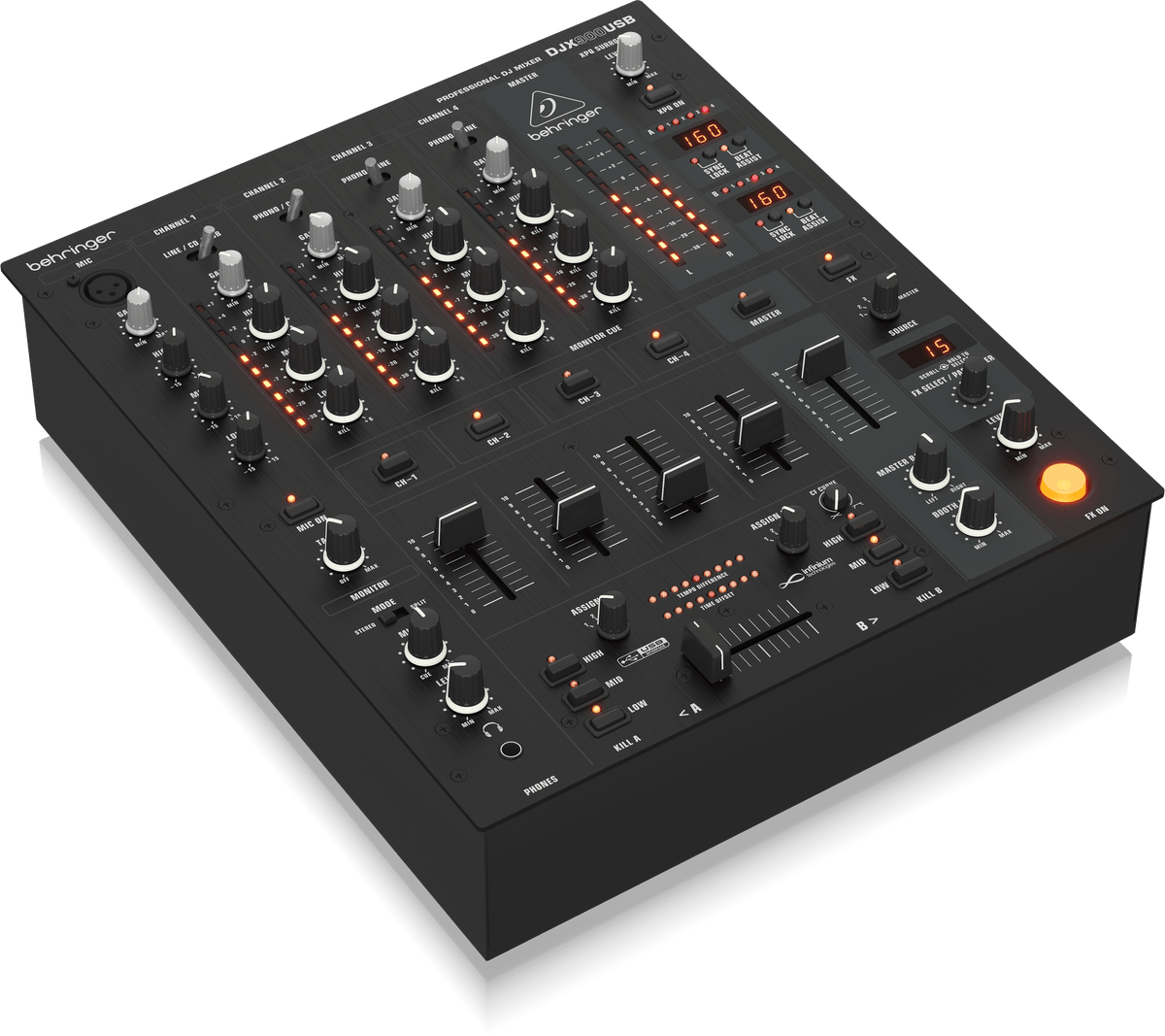 Behringer DJX900USB Professional 5-Channel DJ Mixer with INFINIUM 'Contact-Free' VCA Crossfader