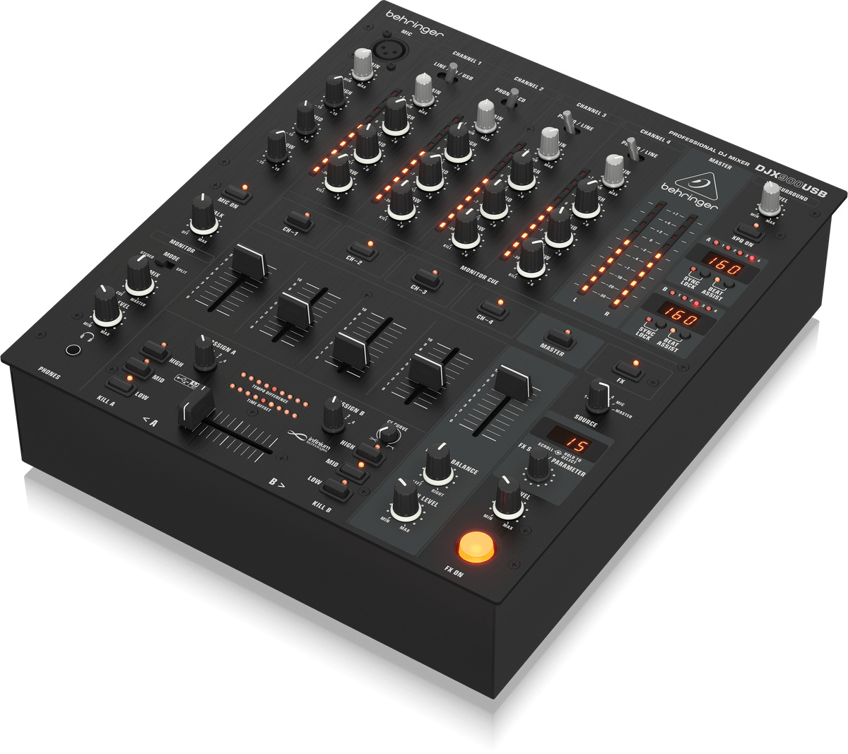 Behringer DJX900USB Professional 5-Channel DJ Mixer with INFINIUM 'Contact-Free' VCA Crossfader