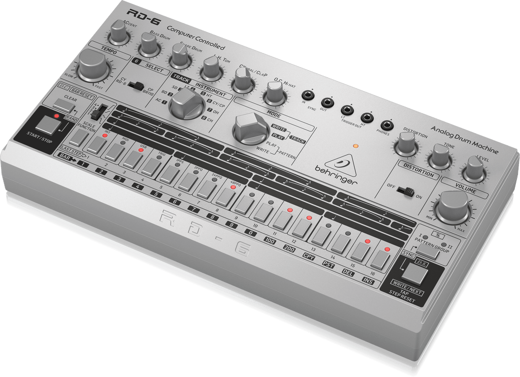 Behringer RD-6-SR Classic Analog Drum Machine with 8 Drum Sounds