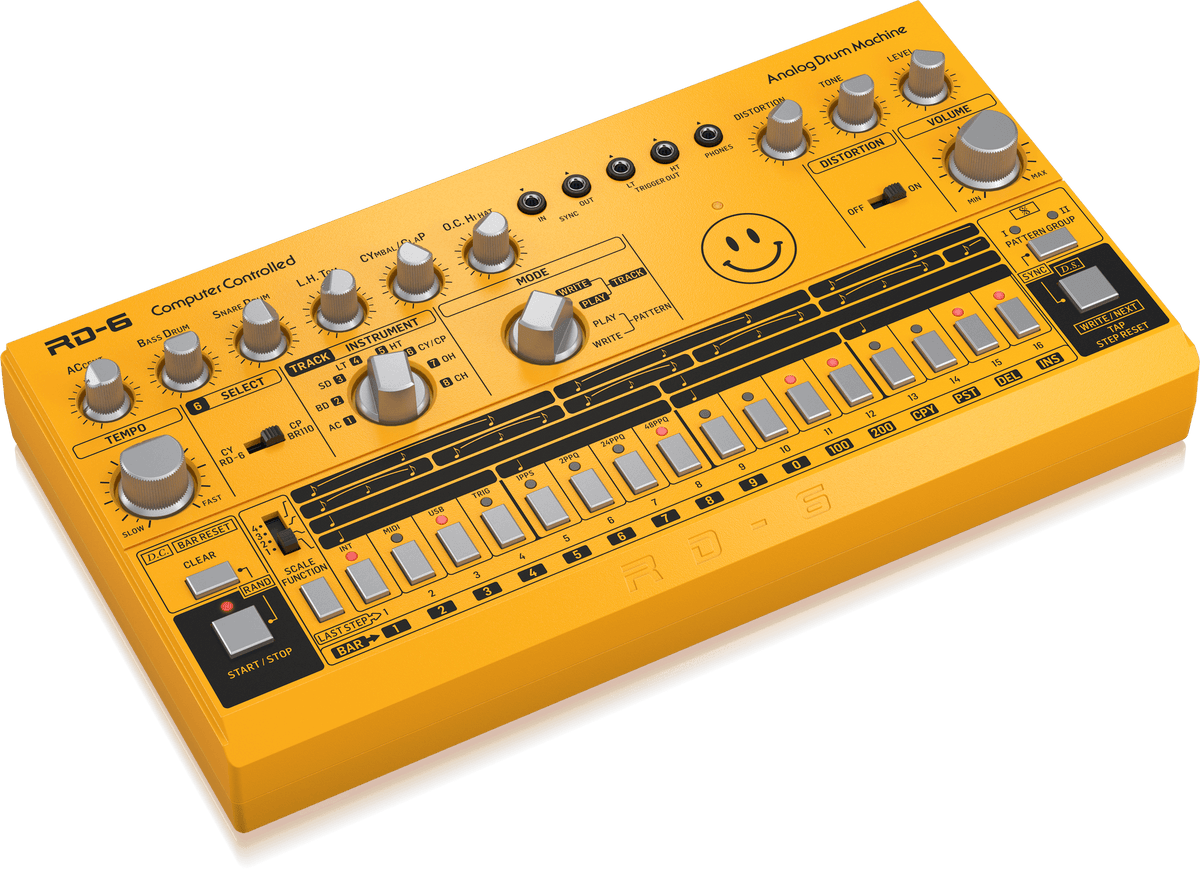 Behringer RD-6-BB Classic Analog Drum Machine with 8 Drum Sounds