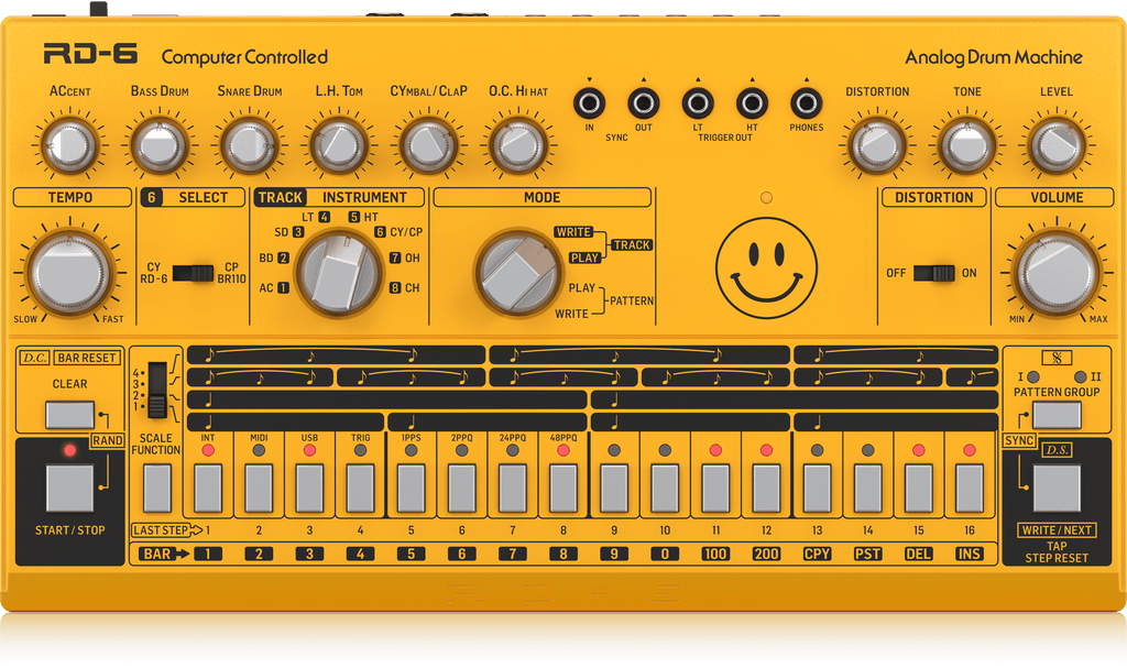 Behringer RD-6-AM Classic Analog Drum Machine with 8 Drum Sounds