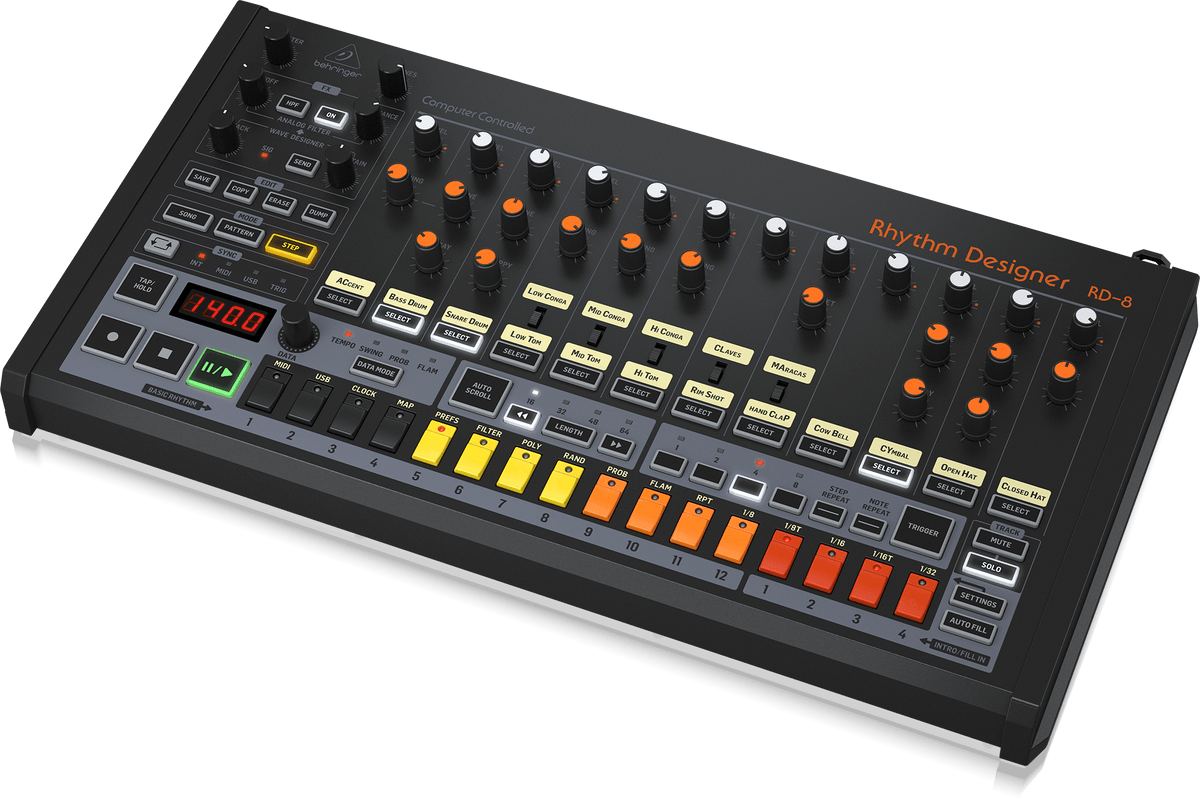 Behringer RD-8 MKII Classic Analog Drum Machine with 16 Drum Sounds