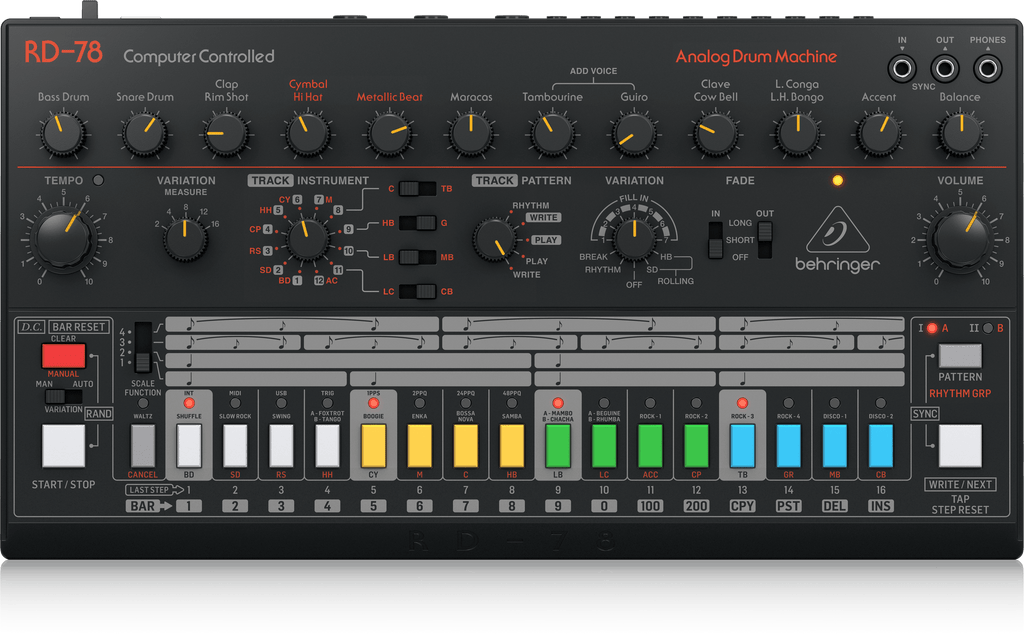 Behringer RD-78 Classic Analog Drum Machine with 15 Drum Sounds