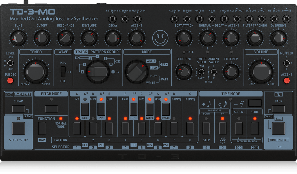Behringer TD-3-MO-BK “Modded Out” Analog Bass Line Synthesizer with VCO