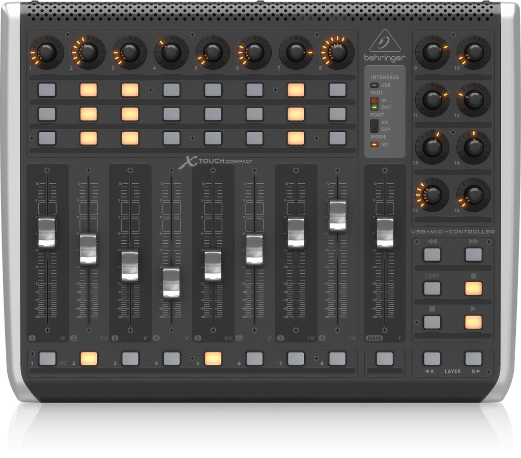 Behringer X-TOUCH COMPACT Universal USB/MIDI Controller with 9 Touch-Sensitive Motor Faders