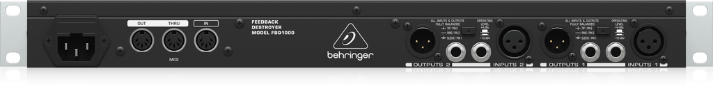 Behringer FBQ1000 Automatic and Ultra-Fast Feedback Destroyer/Parametric EQ with 24 FBQ Filters
