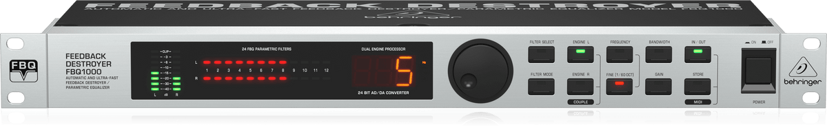 Behringer FBQ1000 Automatic and Ultra-Fast Feedback Destroyer/Parametric EQ with 24 FBQ Filters