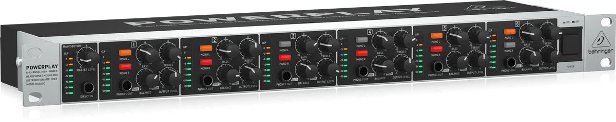 Behringer HA6000 6-Channel High-Power Headphones Mixing and Distribution Amplifier