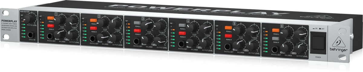 Behringer HA6000 6-Channel High-Power Headphones Mixing and Distribution Amplifier