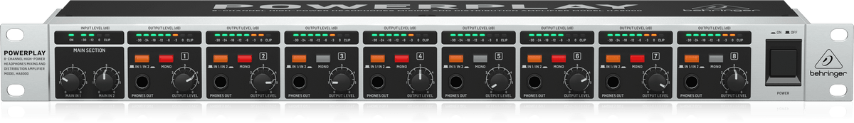 Behringer HA8000 V2 8-Channel Stereo Headphone Amplifier
