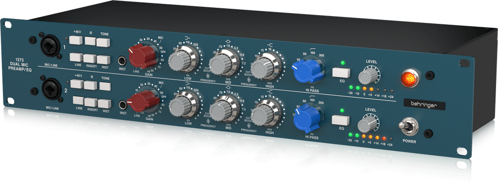 Behringer 1273 2-Channel Class-A Microphone Preamplifier with 3-Band EQ