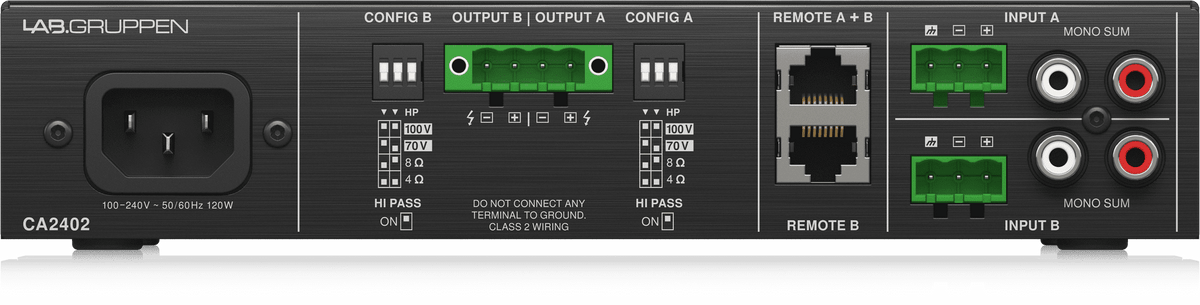 Lab Gruppen CA2402 2 x 240 Watt Commercial Amplifier with Energy Star Certification