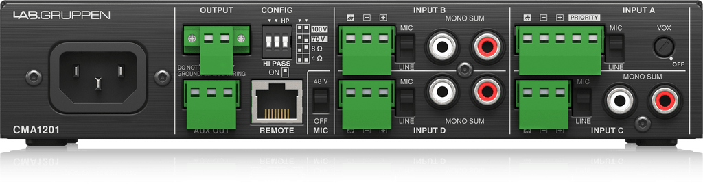 Lab Gruppen CMA1201 120 Watt Commercial Mixer Amplifier with 4 Inputs