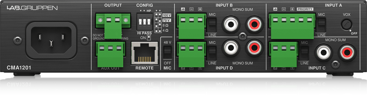 Lab Gruppen CMA1201 120 Watt Commercial Mixer Amplifier with 4 Inputs