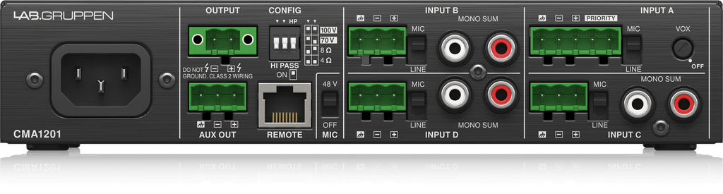 Lab Gruppen CMA1201 120 Watt Commercial Mixer Amplifier with 4 Inputs