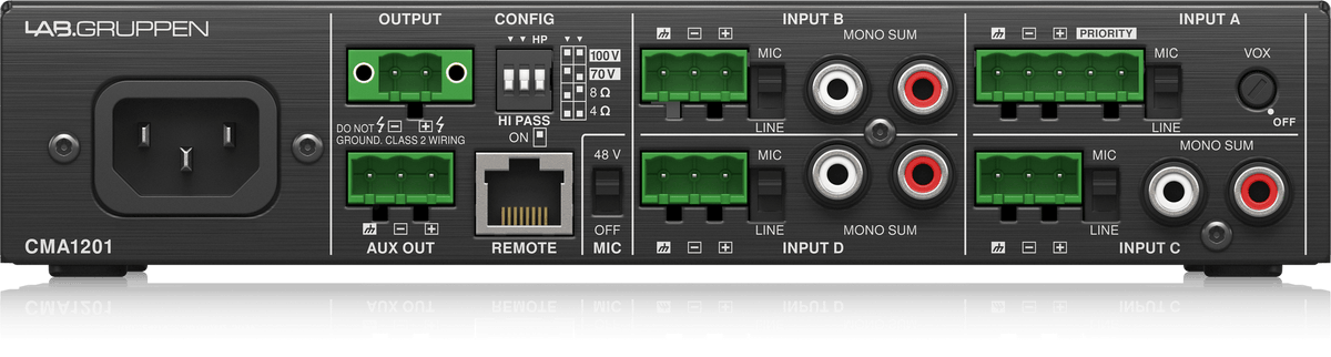 Lab Gruppen CMA1201 120 Watt Commercial Mixer Amplifier with 4 Inputs