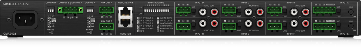 Lab Gruppen CMA2402 2 x 240 Watt Commercial Mixer Amplifier with 8 Inputs