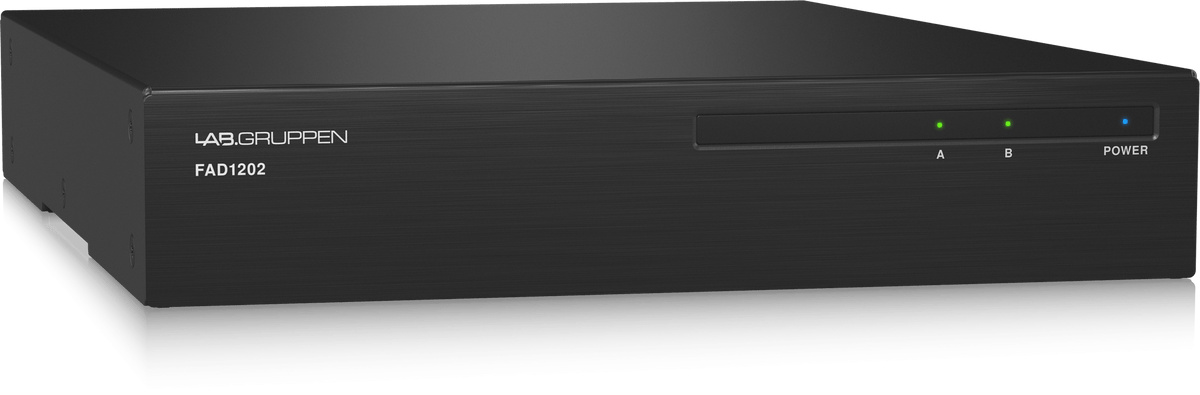 Lab Gruppen FAD1202 2 x 120 Watt Commercial Amplifier with Direct Drive Technology, Dante Networking and Energy Star Certification