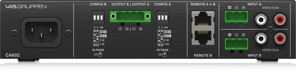 Lab Gruppen CA602 2 x 60 Watt Commercial Amplifier with Energy Star Certification