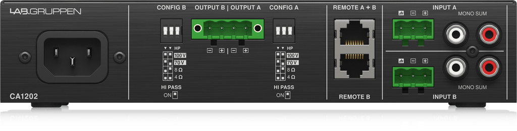 Lab Gruppen CA1202 2 x 120 Watt Commercial Amplifier with Energy Star Certification