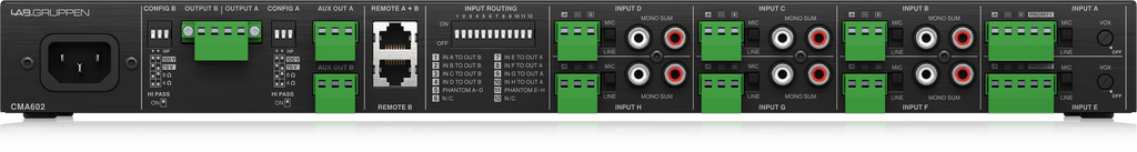 Lab Gruppen CMA602 2 x 60 Watt Commercial Mixer Amplifier with 8 Inputs