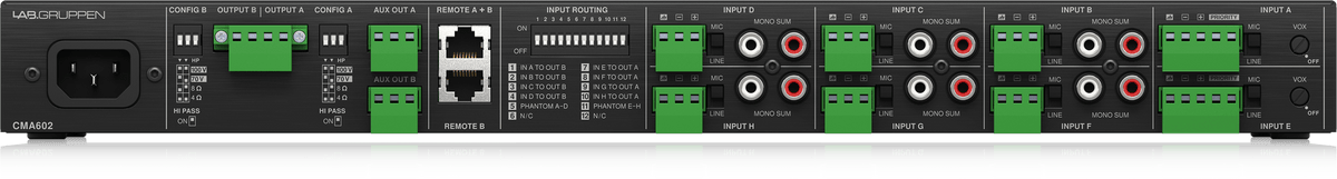 Lab Gruppen CMA602 2 x 60 Watt Commercial Mixer Amplifier with 8 Inputs