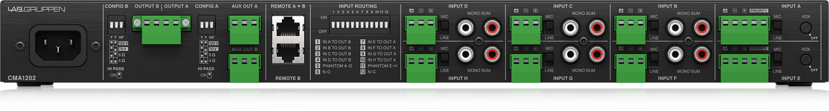 Lab Gruppen CMA1202 2 x 120 Watt Commercial Mixer Amplifier with 8 Inputs