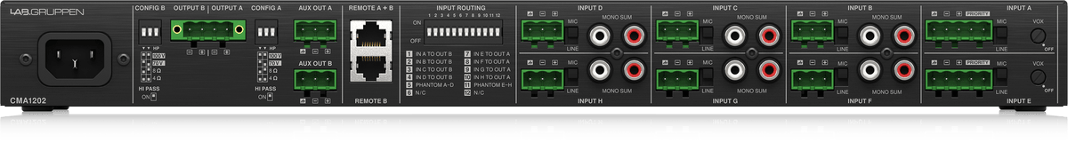 Lab Gruppen CMA1202 2 x 120 Watt Commercial Mixer Amplifier with 8 Inputs