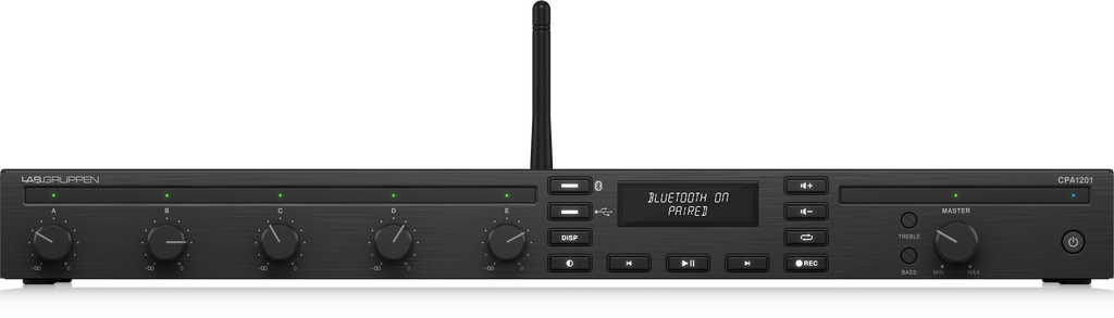 Lab Gruppen CPA1201 120 Watt Commercial Mixer Amplifier with 5 Inputs, Bluetooth Streaming, USB Media Player