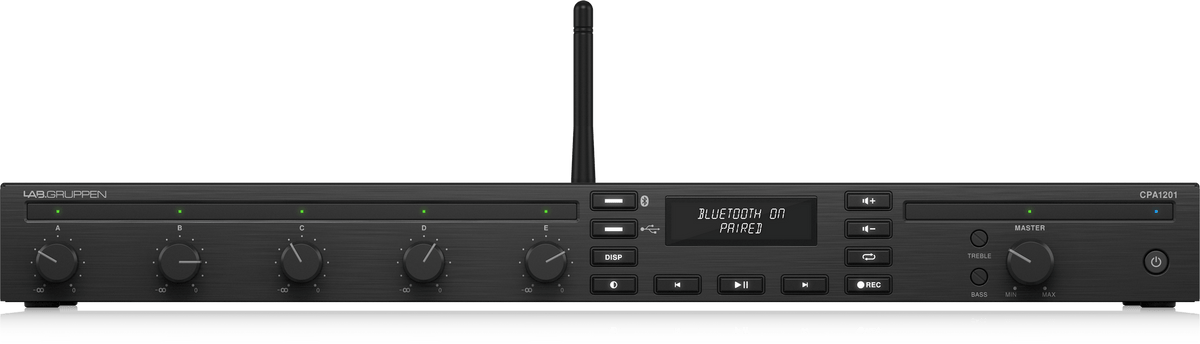 Lab Gruppen CPA1201 120 Watt Commercial Mixer Amplifier with 5 Inputs, Bluetooth Streaming, USB Media Player
