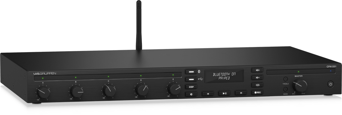 Lab Gruppen CPA1201 120 Watt Commercial Mixer Amplifier with 5 Inputs, Bluetooth Streaming, USB Media Player