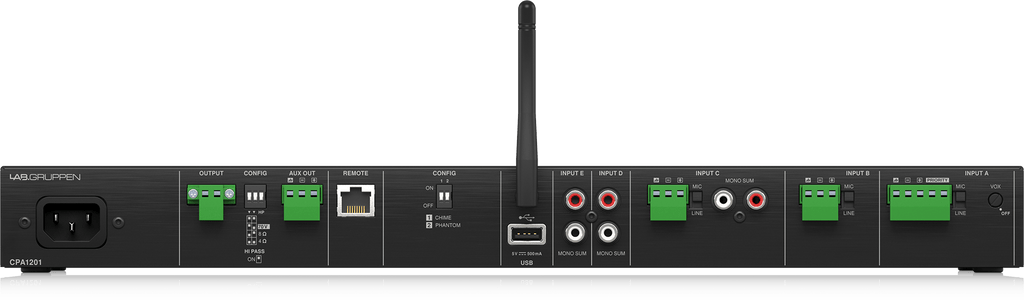 Lab Gruppen CPA1201 120 Watt Commercial Mixer Amplifier with 5 Inputs, Bluetooth Streaming, USB Media Player