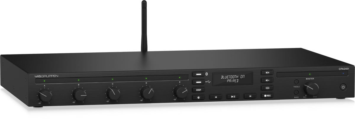 Lab Gruppen CPA2401 240 Watt Commercial Mixer Amplifier with 5 Inputs, Bluetooth Streaming, USB Media Player