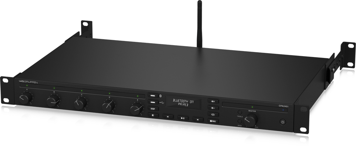 Lab Gruppen CPA2401 240 Watt Commercial Mixer Amplifier with 5 Inputs, Bluetooth Streaming, USB Media Player
