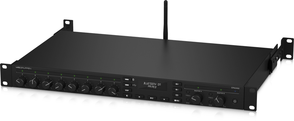 Lab Gruppen CPA2402 2 x 240 Watt Commercial Mixer Amplifier with 8 Inputs, Bluetooth Streaming, USB Media Player