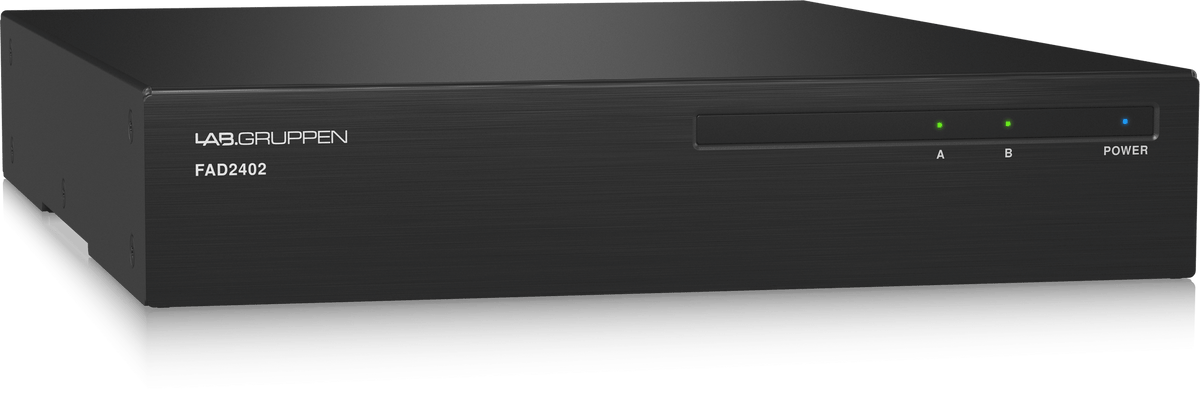 Lab Gruppen FAD2402 2 x 240 Watt Commercial Amplifier with Direct Drive Technology, Dante Networking and Energy Star Certification