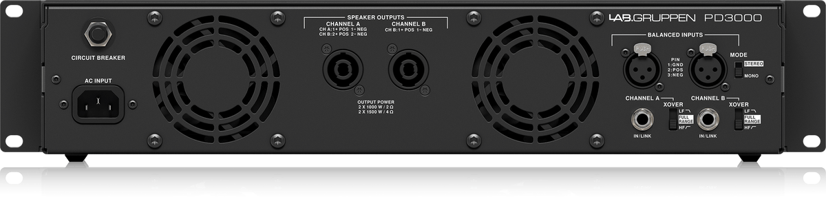 Lab Gruppen PD3000 3000 Watt Two Channel Amplifier with SM-GO Power Management